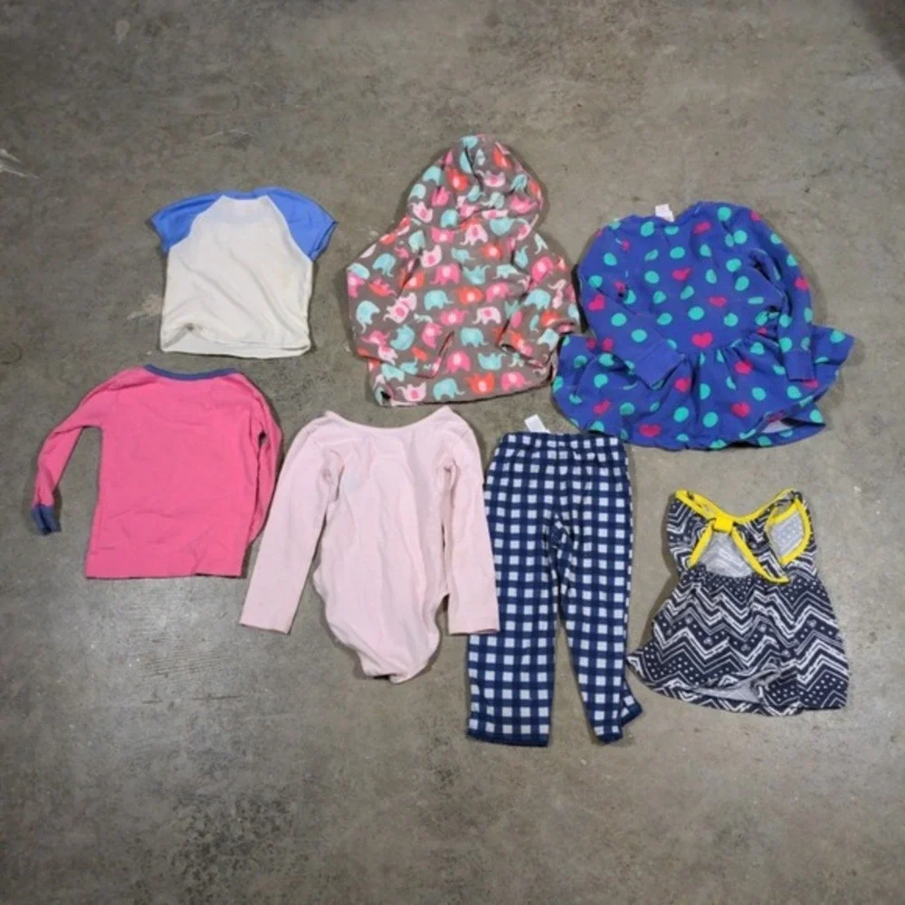 7pc Toddler Baby Girl Clothing Lot 2T 24M Carter's Old Navy Danskin Mixed Brands